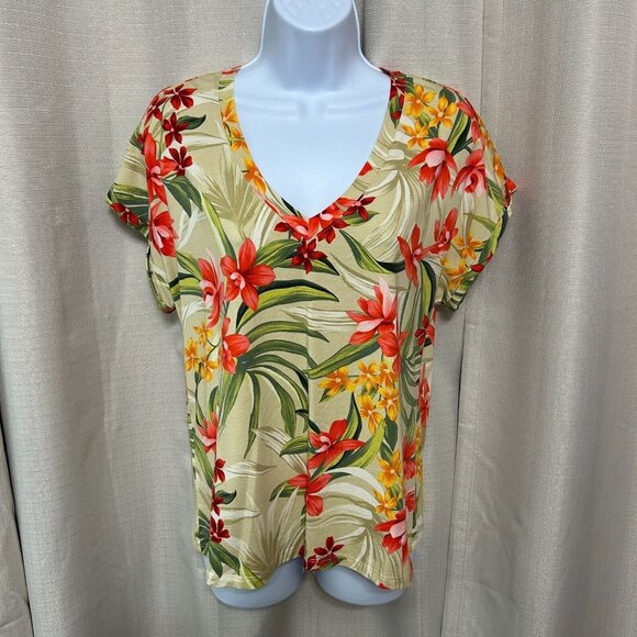 Tommy Bahama Kauai Calli Cove Short Sleeve Shirt Women's Size XS Travertine NWT - Picture 1 of 10